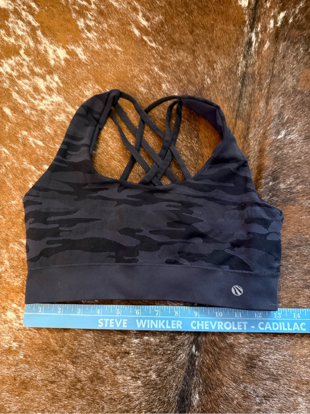 Marika Black Camo Strappy Sports Bra